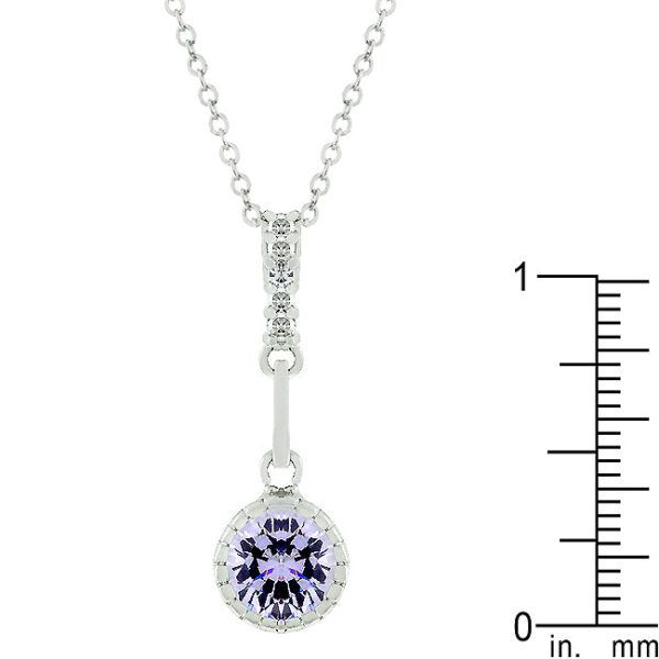 The pendant with 1.81 ct total stone weight, a lobster clasp, and rhodium plated over lead free alloy (brass).