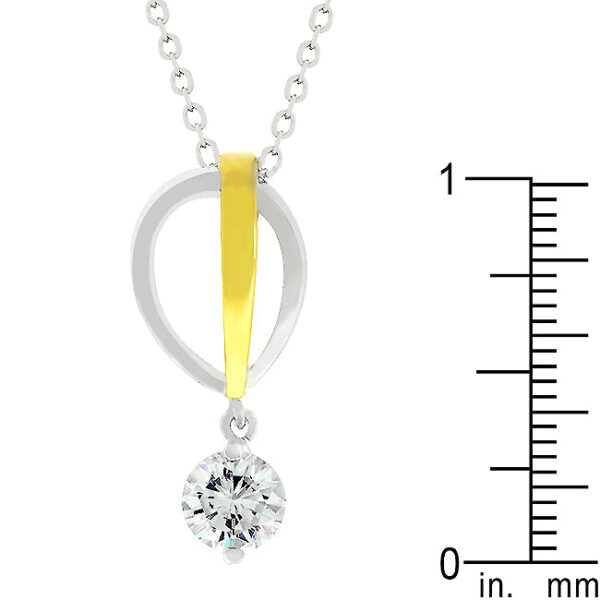 The pendant with clear, round cubic zirconia in prongs and 1.16 ct total stone weight.