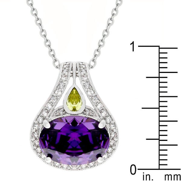 Pendant on a 16 Inch + 2 Inch Extender link chain with lobster clasp, rhodium plated over lead free alloy (brass).
