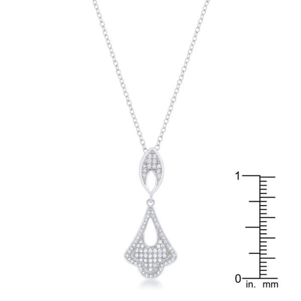 Tear drop pendant shown alongside its lobster clasp and chain extender