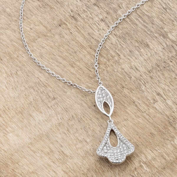 The pendant photographed at an angle to show its shape and dimension