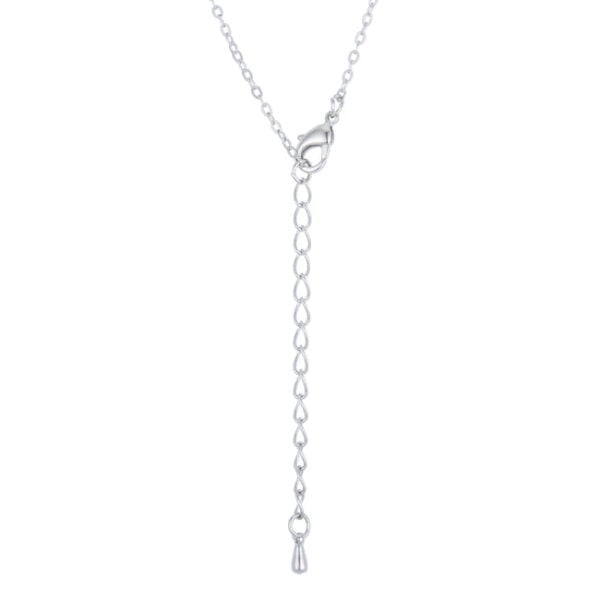 Champagne cubic zirconia floral-cut pendant with a rhodium plated finish.