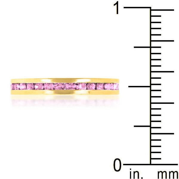 3-stone clear Swarovski Crystal ring, 3 (mm) wide, with gold tone finish over lead free alloy (brass).