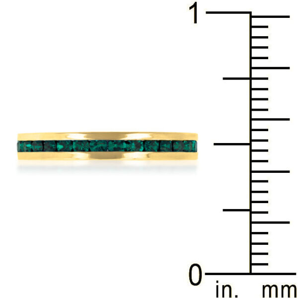 Clear Swarovski Crystal 3-stone ring with 0.35 ct total stone weight and gold tone finish over lead free alloy (brass).