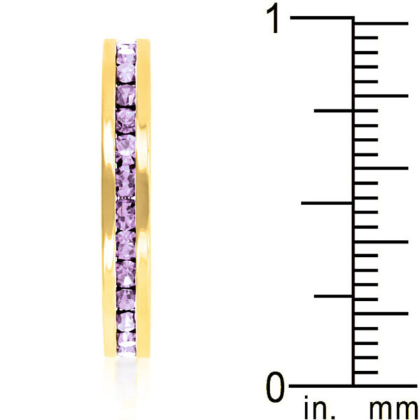 Light pink Swarovski Crystal ring with gold tone finish over lead free alloy (brass)
