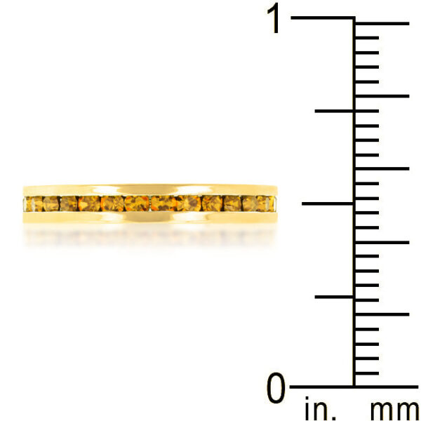 3 (mm) eternity ring with light pink round Swarovski Crystals in a channel setting.
