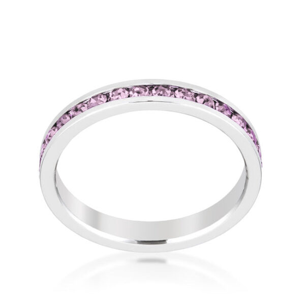 3 (mm) eternity ring with red round Swarovski Crystals in a channel setting.