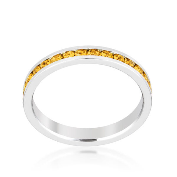 Round light pink Swarovski Crystals and a 3 (mm) band, rhodium plated over lead free alloy (brass).