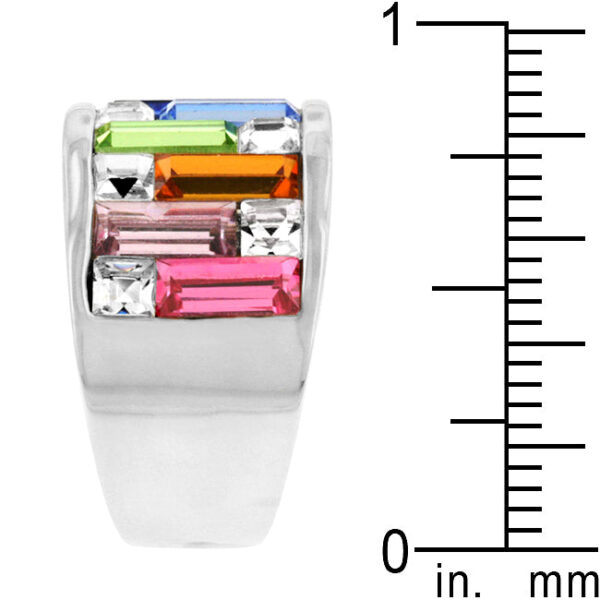 Candy maze crystal ring with a 7 Mm X 3 Mm accent stone measurement.