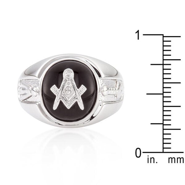 Genuine round onyx ring measuring 5.6 Mm wide.