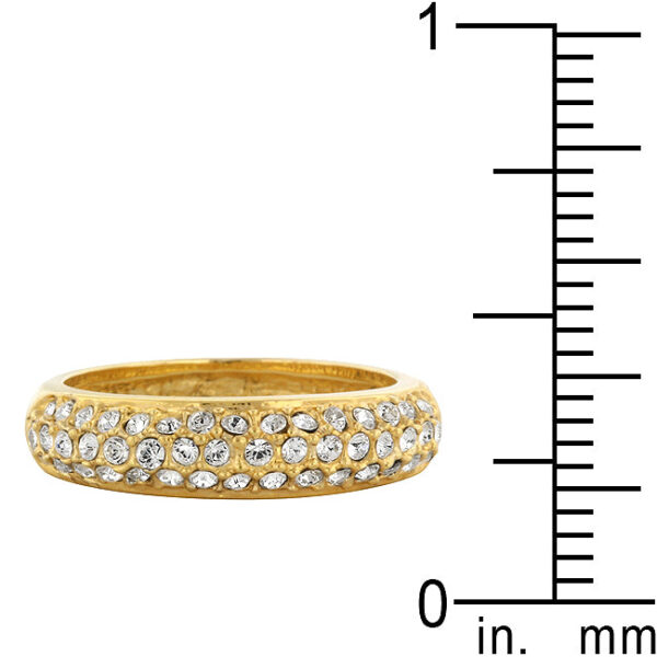 Round crystal band with 0.45 ct total stone weight and gold tone finish over lead free alloy (brass).