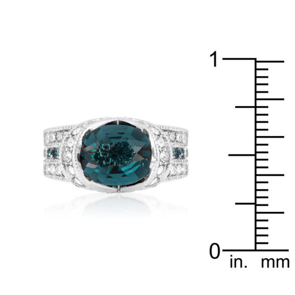 Oval purple cubic zirconia 3-stone ring with 2.8 ct total stone weight