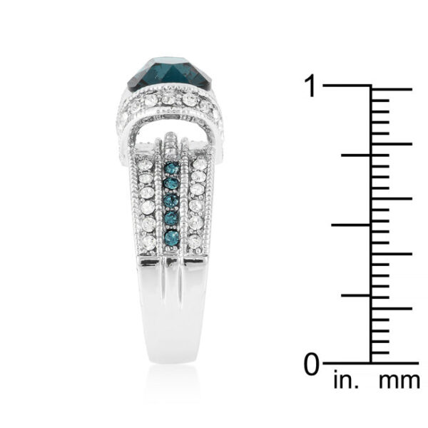 Purple cubic zirconia ring with oval stones and rhodium plated over lead free alloy (brass)