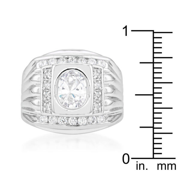 The ring in rhodium plated over lead free alloy (brass), measuring 4.3 Mm in width.