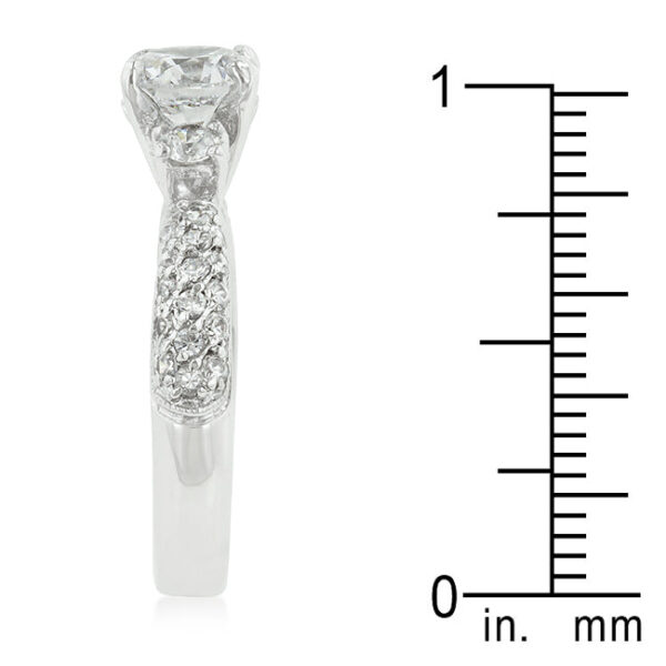 4 Mm bridal ring with round cubic zirconia in prongs and 6.2 ct total stone weight.