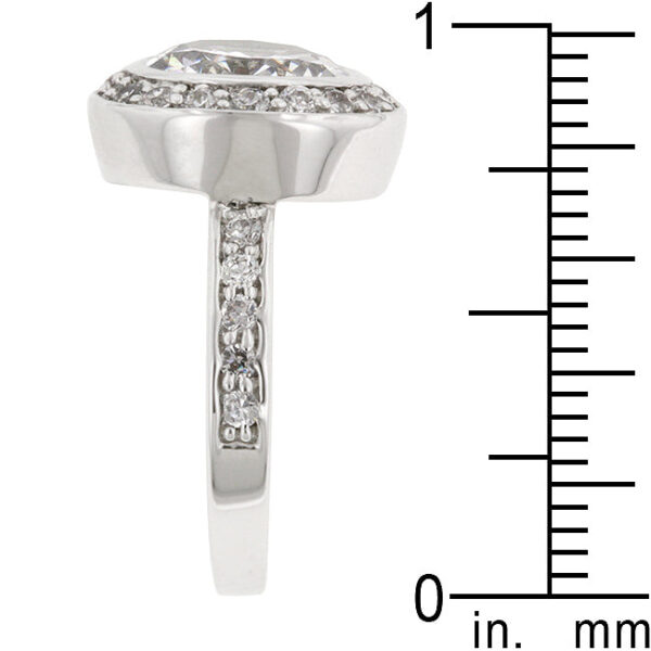 Engagement ring with a 2.8 Mm band and genuine round cubic zirconia.