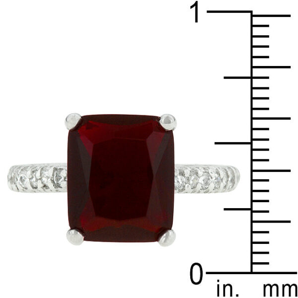 Radiant cut blue cubic zirconia ring with 6.12 ct total stone weight