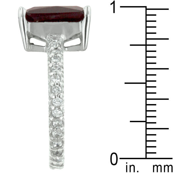 Blue cubic zirconia ring with an 11 Mm X 9 Mm stone size and 2.6 Mm width