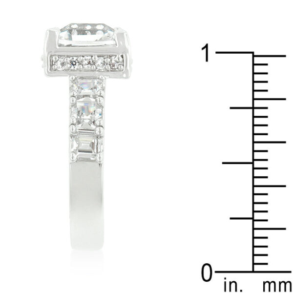 Cubic zirconia bridal ring with a 4 Mm width and prong settings.