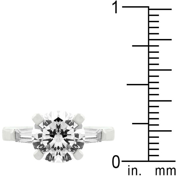White 3-stone cubic zirconia ring in bar settings with 2.9 ct total stone weight.