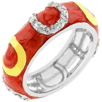 The ring with cubic zirconia in prongs, 1 ct total stone weight, and gold tone over lead free alloy (brass).