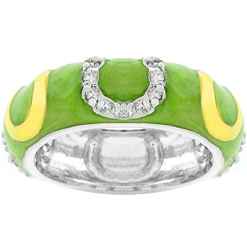 The ring with genuine cubic zirconia in prong settings.