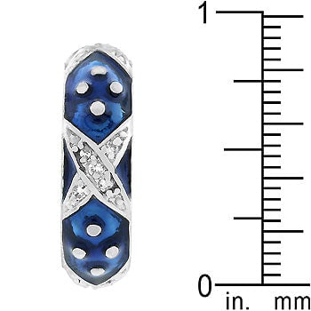 Blue cubic zirconia and the ring measuring 6 Mm wide.