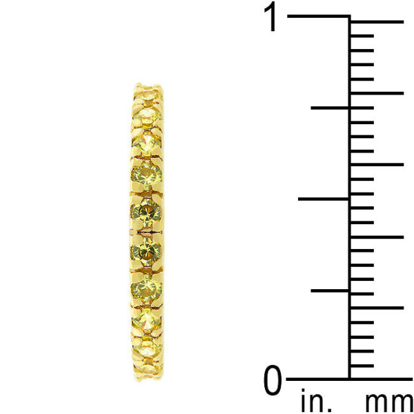 2.3 Mm wide eternity ring with three yellow cubic zirconia stones and gold tone finish over lead free alloy (brass).