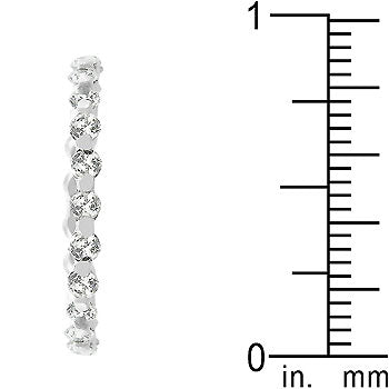 Lace-style band in rhodium plated over .925 sterling silver with 2.2 Mm clear, round cubic zirconia.
