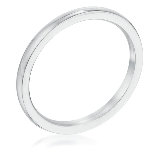 2 mm wedding band in stainless steel finish plated over 34l stainless steel with white gold and platinum