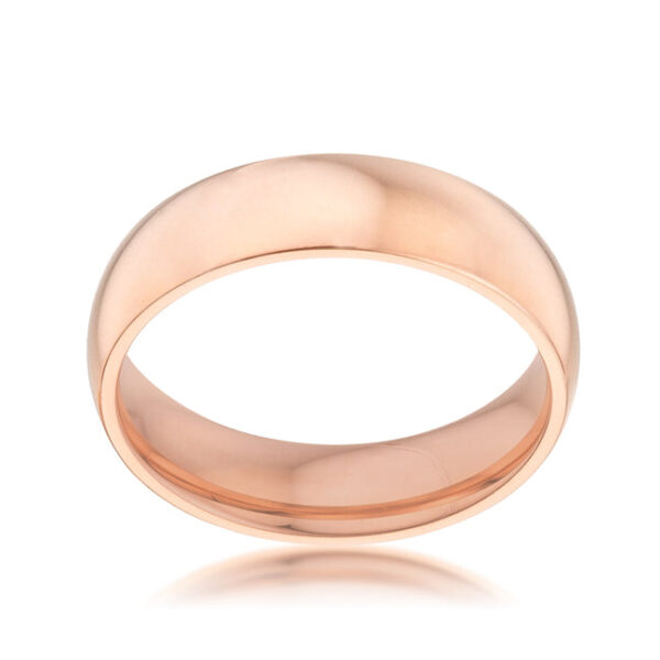 IPG band with rose gold tone finish over 304l stainless steel and a 5 (mm) width.