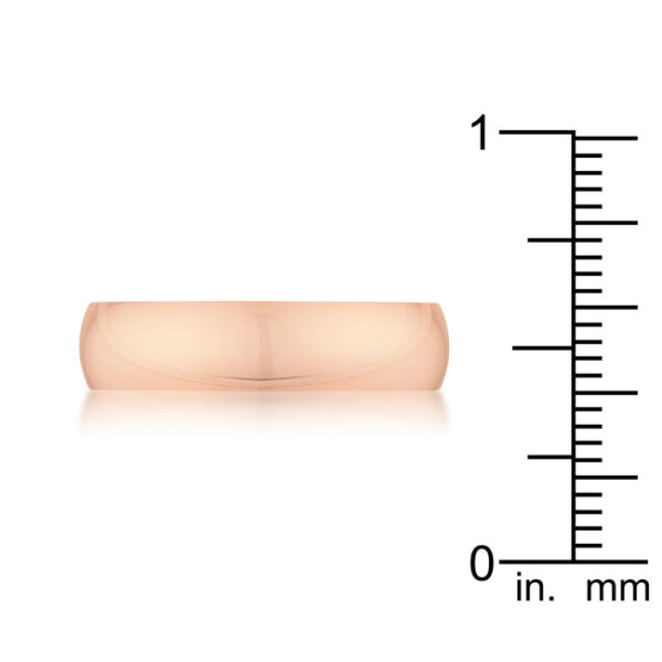 Rose band in rose gold tone finish over 304l stainless steel, measuring 5 (mm) wide.