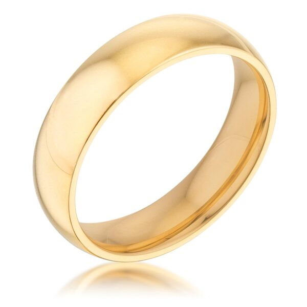 5 mm wedding band with a gold tone finish over 34l stainless steel and an 18K fineness.