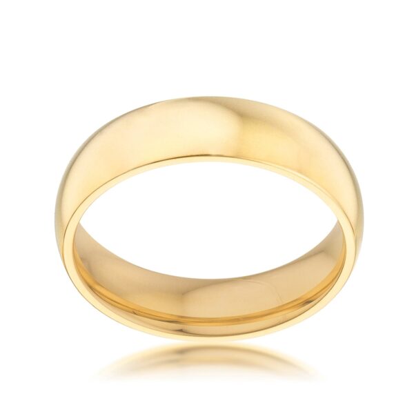 5 mm IPG band with a gold tone finish over 34l stainless steel and 18K fineness.