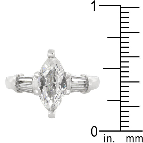 Other-colored genuine cubic zirconia marquise centerpiece ring with 2.12 ct total stone weight.