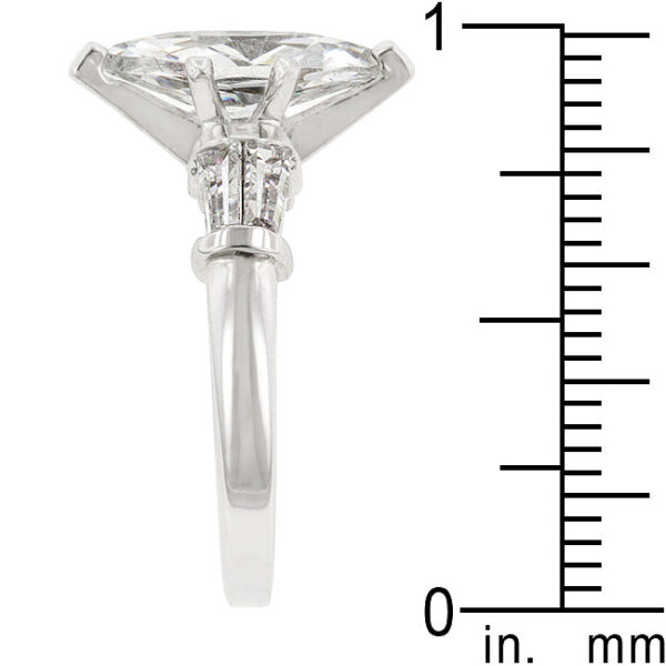 Marquise and baguette cut cubic zirconia ring measuring 1.8 Mm wide.
