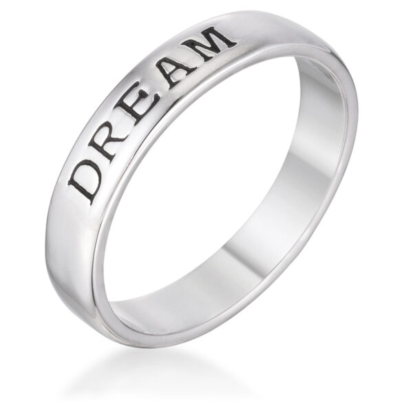 DREAM eternity band, 4 Mm wide, rhodium plated over lead free alloy (brass).