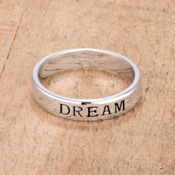 4 Mm DREAM eternity band in rhodium plated over lead free alloy (brass).