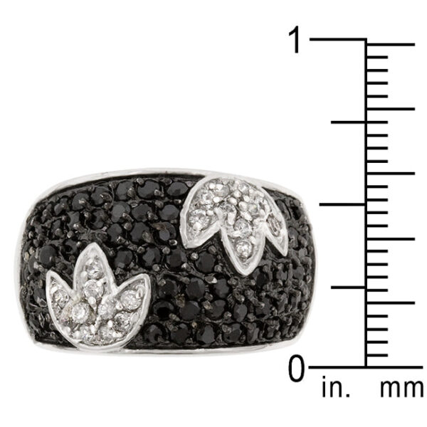Tulip ring with 0.8 (ct) total carat weight and silver tone over lead free alloy (brass).