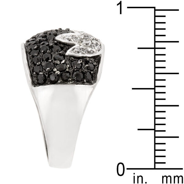 The ring, 4.3 Mm wide, with round cubic zirconia in a Pave setting.