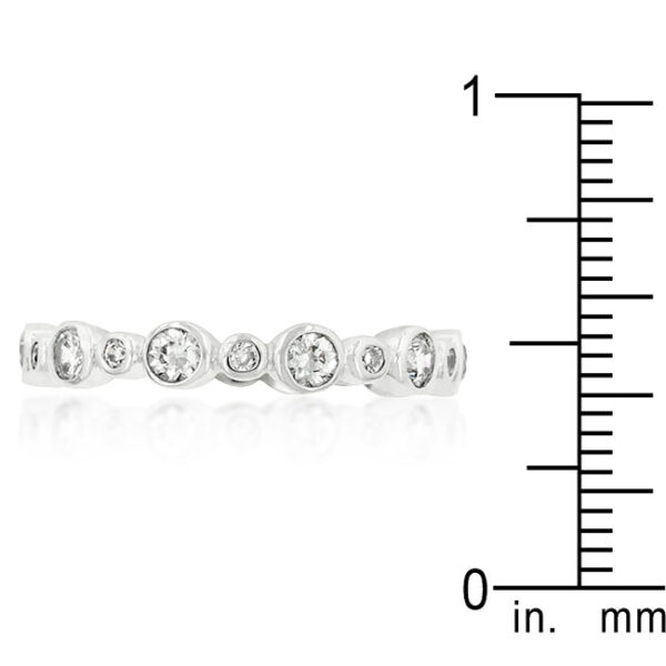 The band, rhodium plated over lead free alloy (brass), with bezel settings.