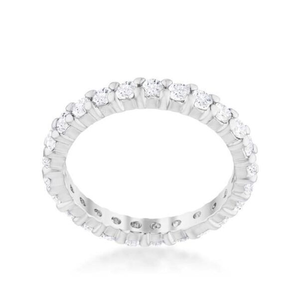 The band with round 2 (mm) accent stones in prongs and 0.92 ct total stone weight.