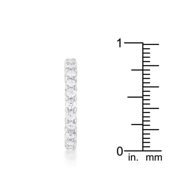 Eternity band with round cubic zirconia in prongs and 0.92 ct total stone weight.