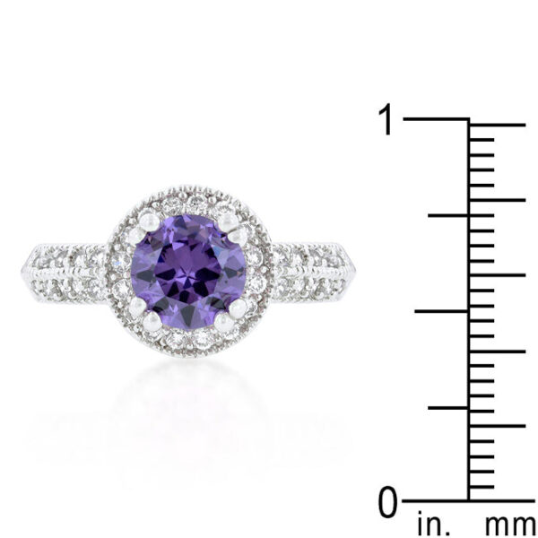 The ring with 2 ct total stone weight, rhodium plated over lead free alloy (brass).
