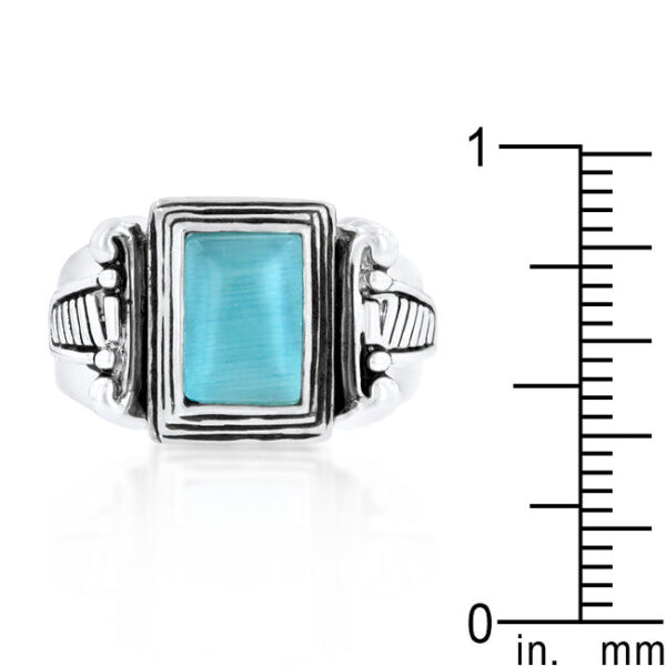 Antique ring, rhodium plated over lead free alloy (brass), with a 4.5 Mm width.