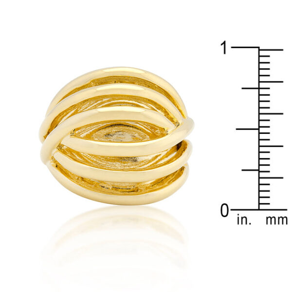 18K illusion fashion ring in gold tone finish over lead free alloy (brass)