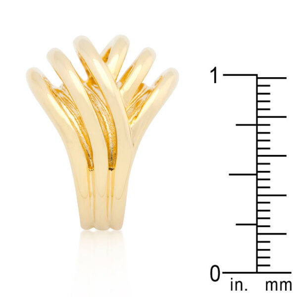 Illusion design ring in gold tone finish over lead free alloy (brass)