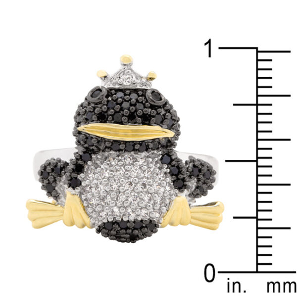 Frog prince cocktail ring with a 7 Mm width and silver tone finish over Lead Free Alloy (brass).