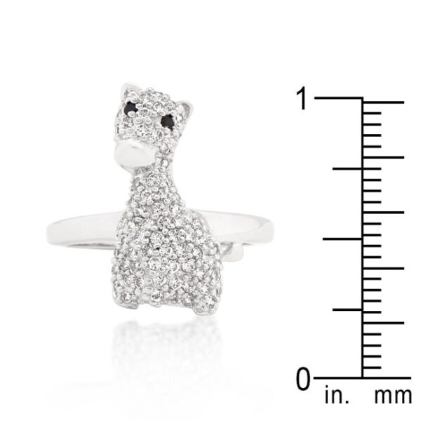 Giraffe ring with 2.8 ct total stone weight of round genuine cubic zirconia in pave.