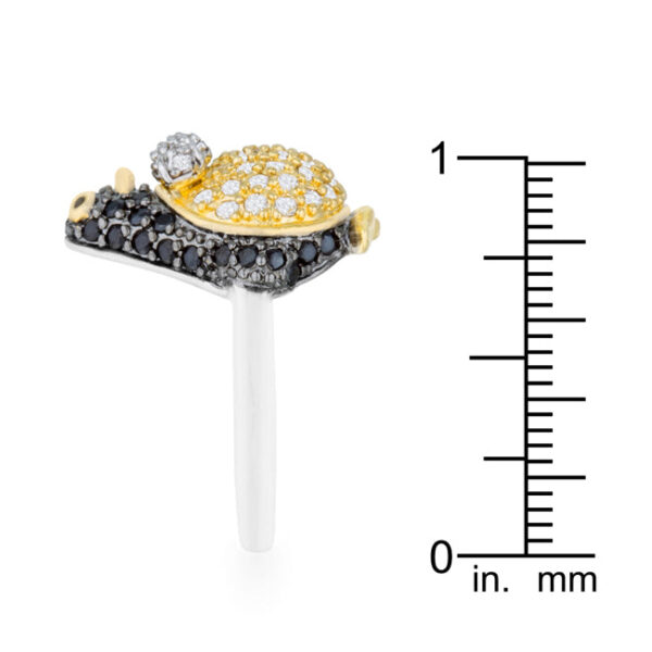 Jet black penguin cocktail ring.